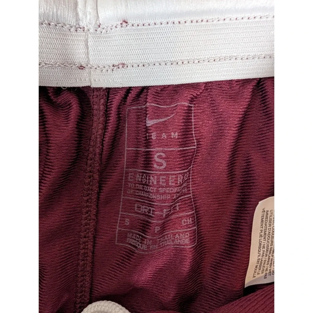 Nike Dri-FIT Mens Basketball Shorts Maroon‎ Burgundy White Team Engineered S